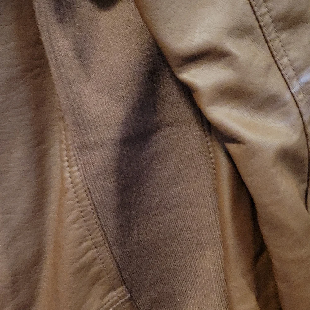 Brown leather jacket with liner - Picture 6 of 7